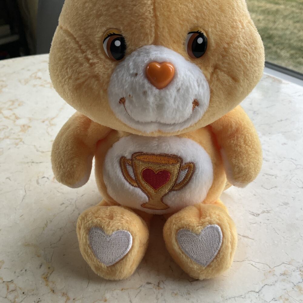 Vintage Care Bears 8" plush Champ Bear 2003 TCFC Inc. Orange Heart - Picture 2 of 10
